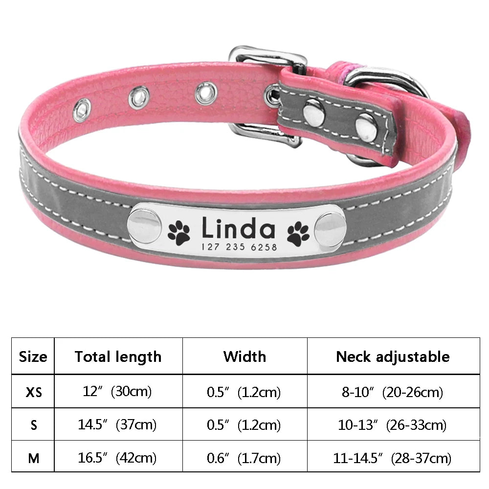 Personalized Dog Cat Collar Adjustable Crystal Rhinestone