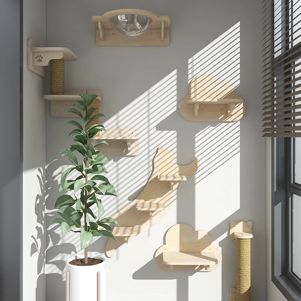 Wall Mounted Cat Hammock Bed and Scratching Post