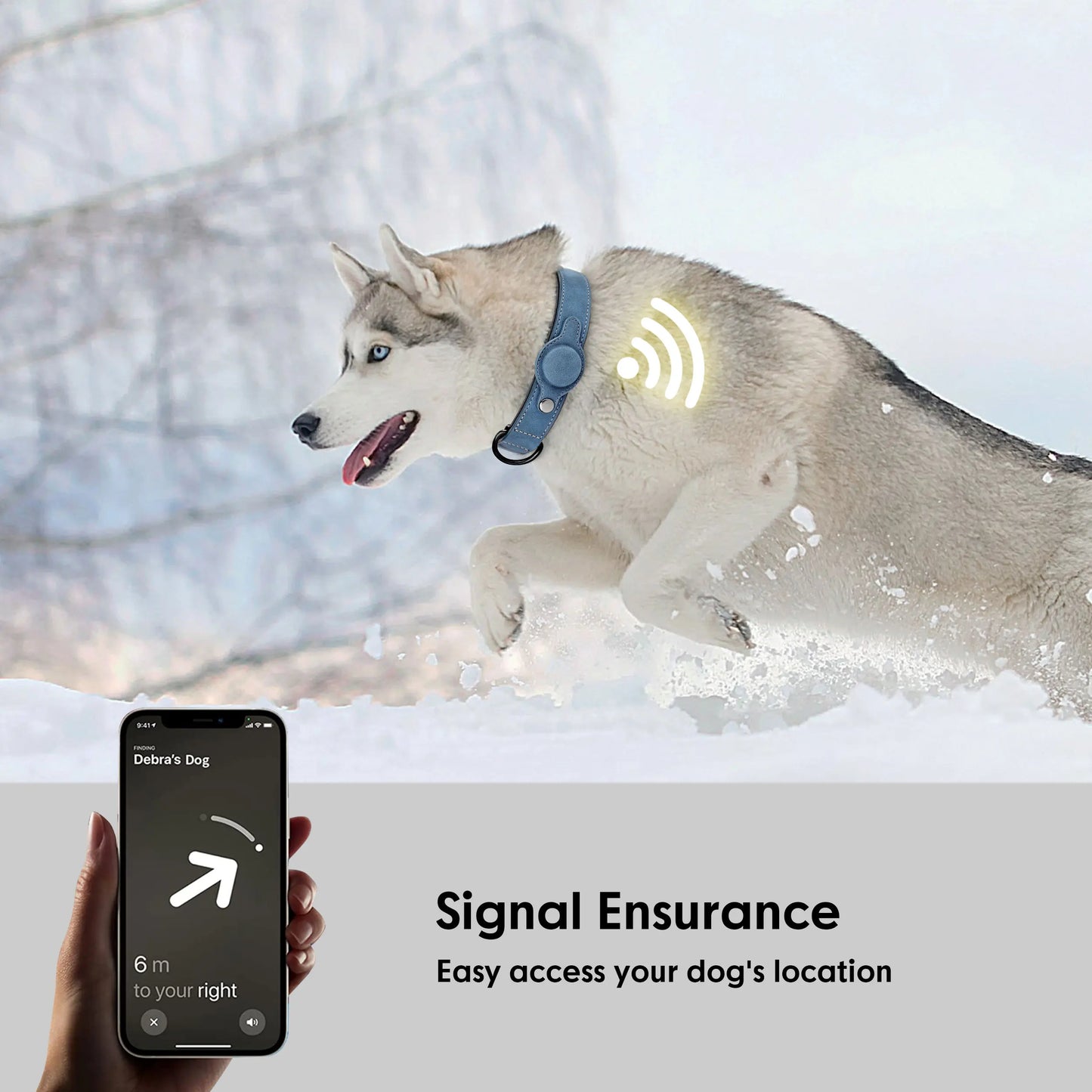 GPS Tracker Anti-lost Dog Collar PU Leather