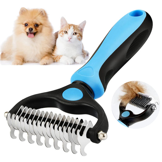 Professional Pet Deshedding Brush Fur Knot Cutter Hair Remover for Dog and Cat