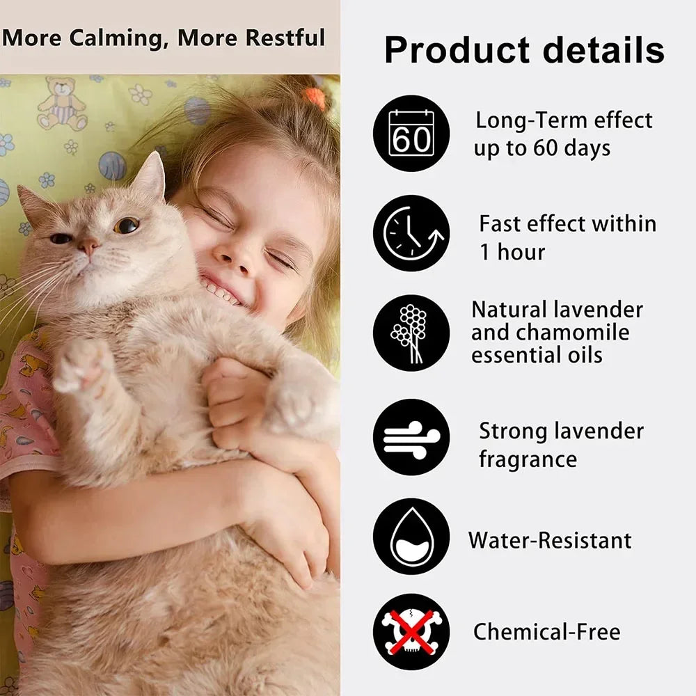 Calming Adjustable Collar for Cats and Dogs Natural Pheromone