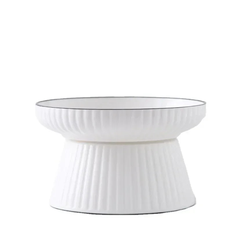 High-foot Ceramic Cat Food Bowl