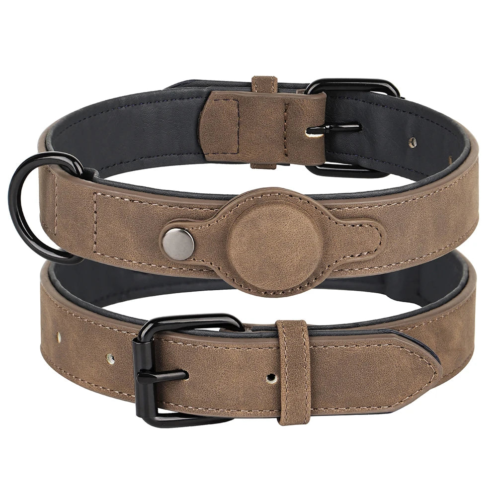 GPS Tracker Anti-lost Dog Collar PU Leather
