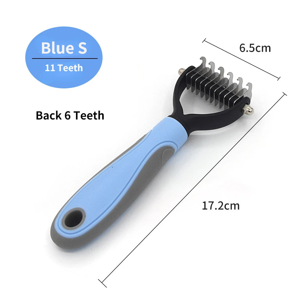 Professional Pet Deshedding Brush Fur Knot Cutter Hair Remover for Dog and Cat