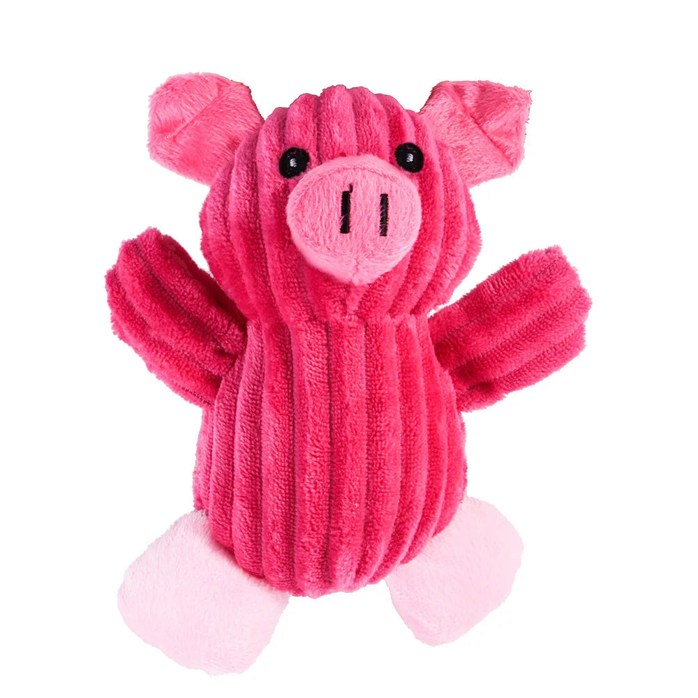 Red pig plush dog toys