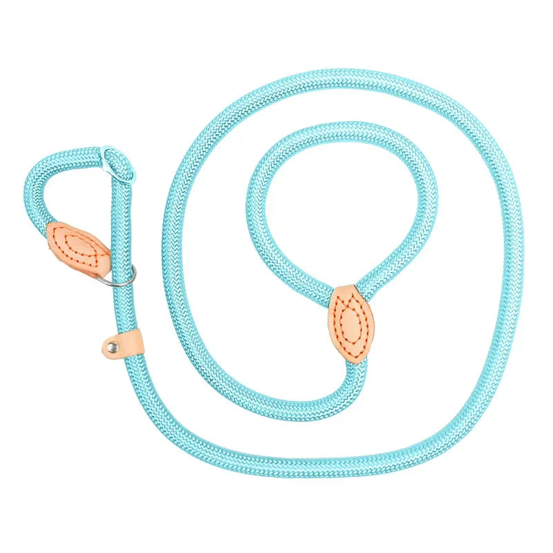 Dog Walking Leash Slip Rope: Heavy Duty Braided Rope Adjustable Loop Collar