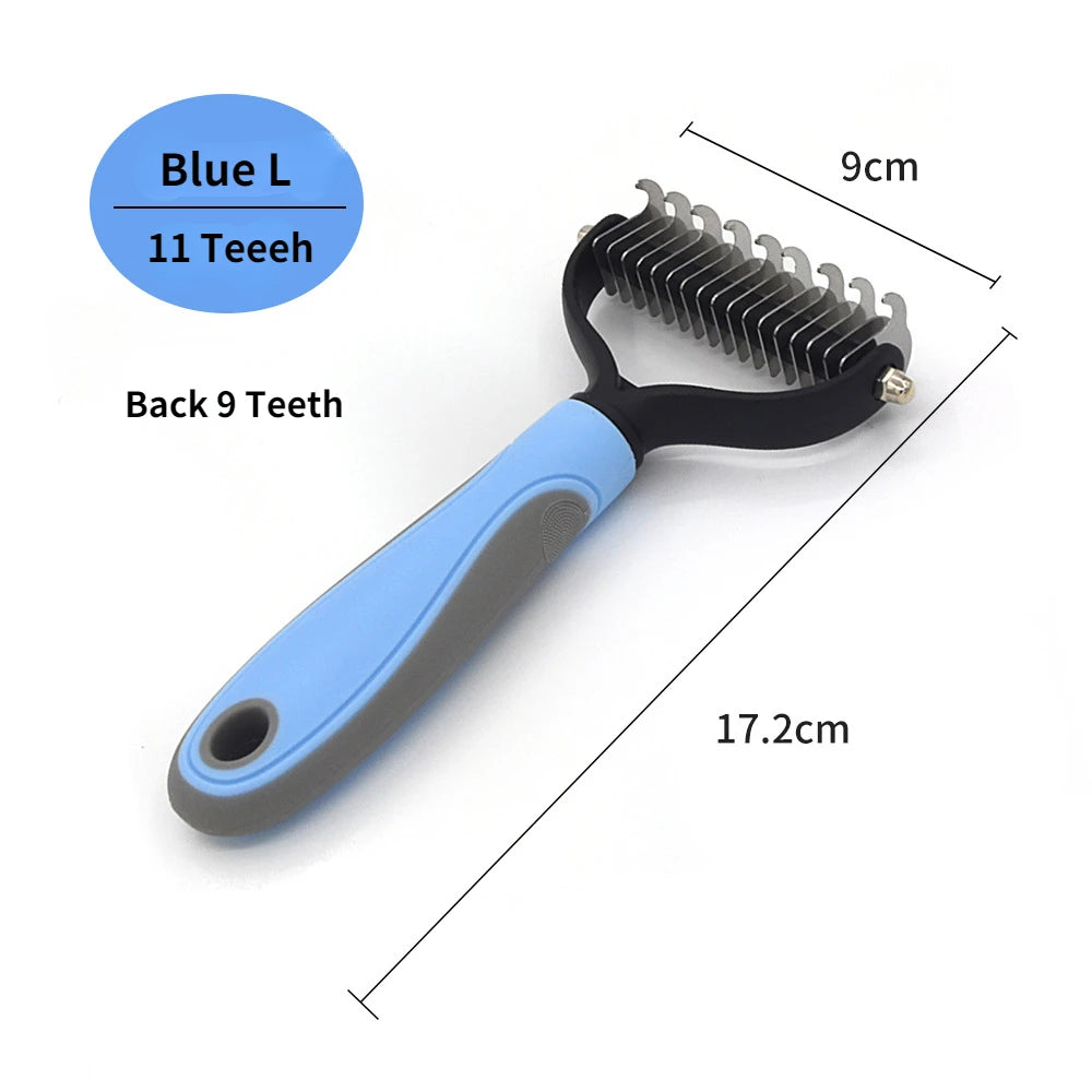 Professional Pet Deshedding Brush Fur Knot Cutter Hair Remover for Dog and Cat