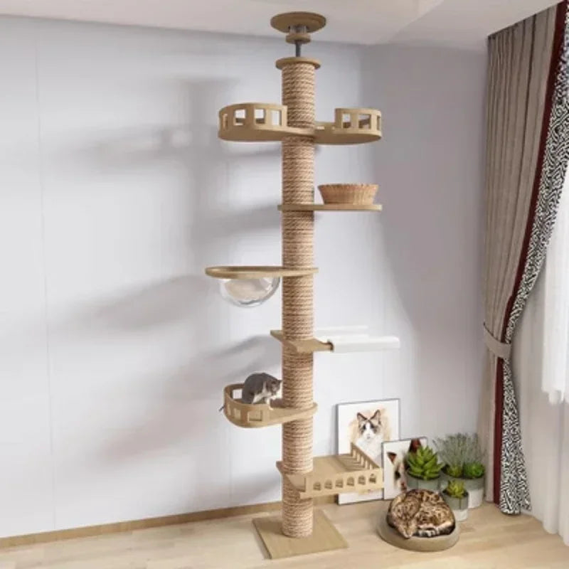 Cat Tree Australia: Floor To Ceiling Adjustable Wooden House