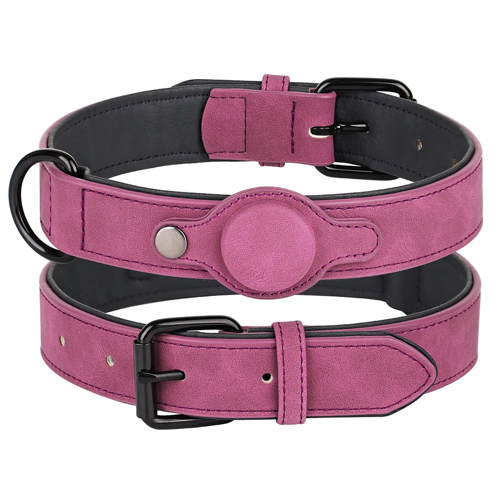 GPS Tracker Anti-lost Dog Collar PU Leather