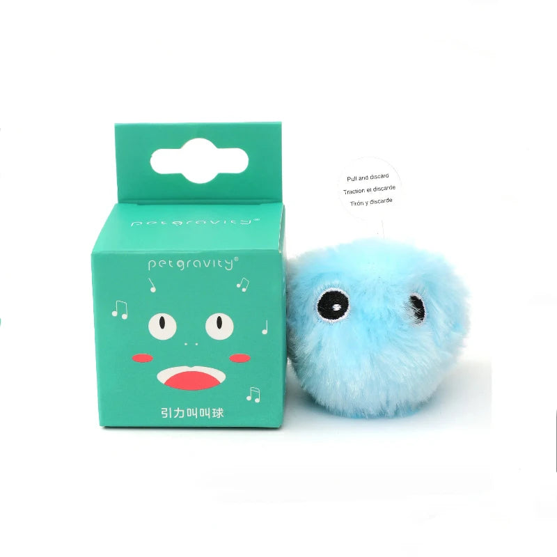 Blue smart interactive plush cat toy