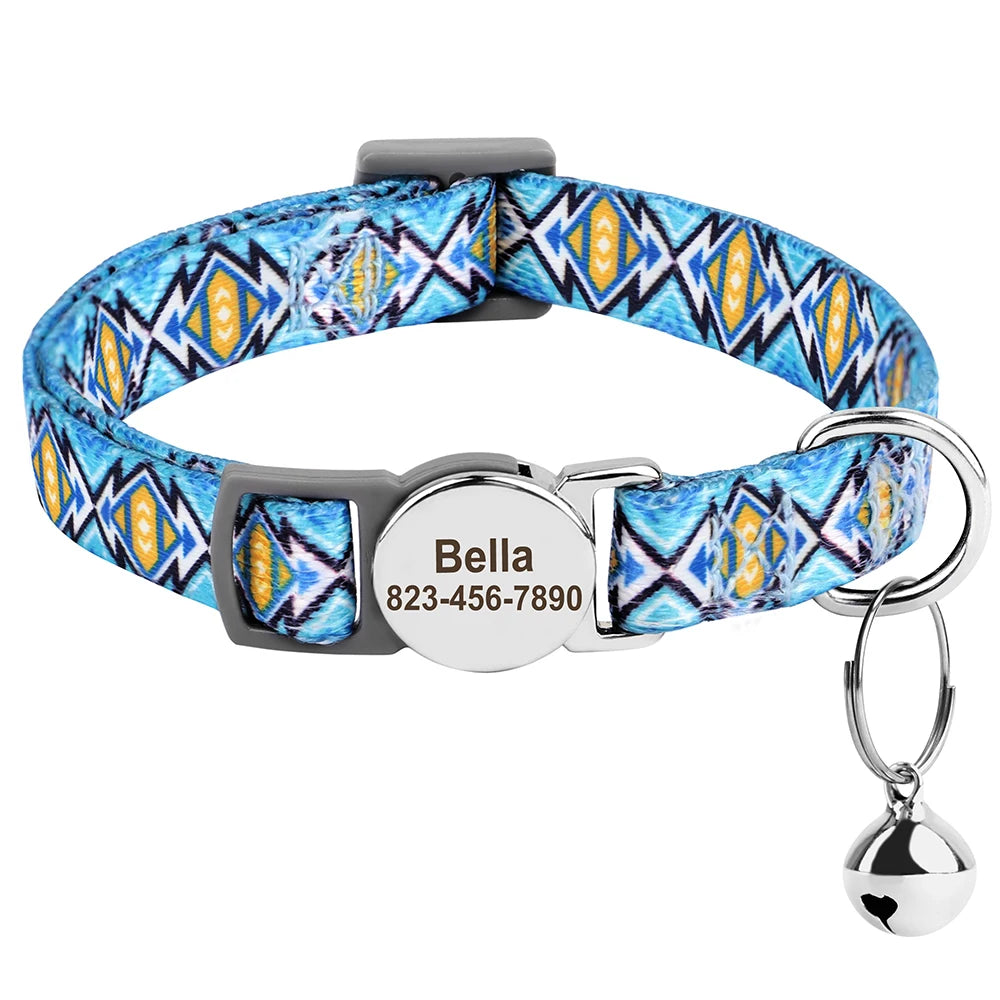 Cat collar personalised multicolour 4