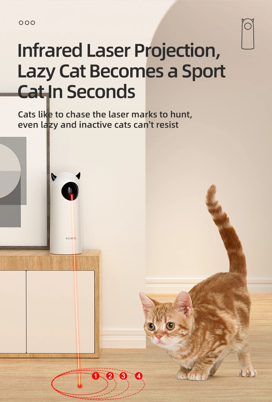 Cat laser toy for lazy inactive cats