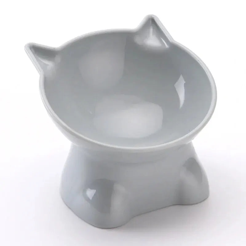 Elevated cat bowl gray