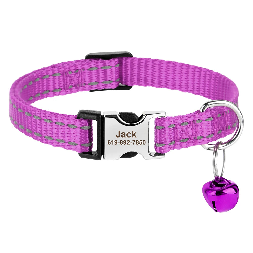 Light purple cat collar personalised