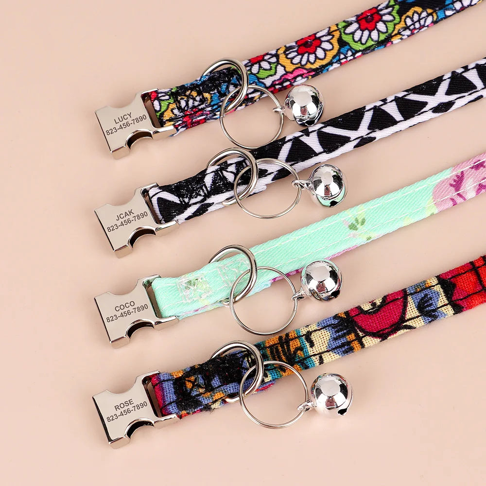 Personalised cat collar different size