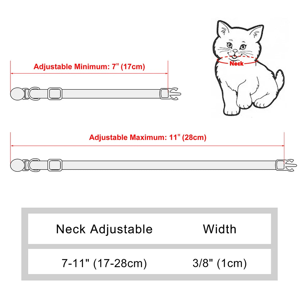 Personalised cat collar size