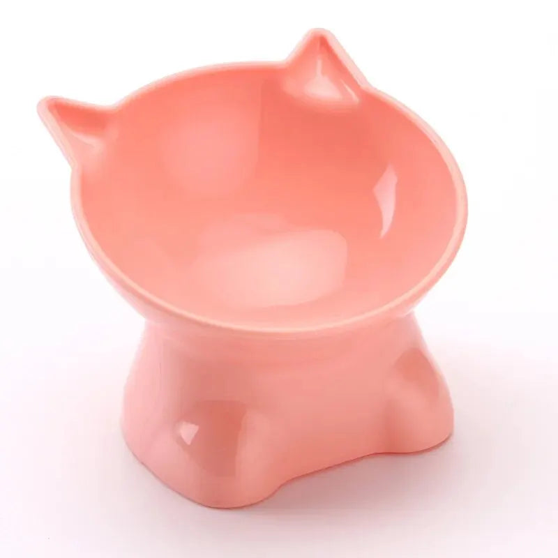 Pink elevated cat bowl