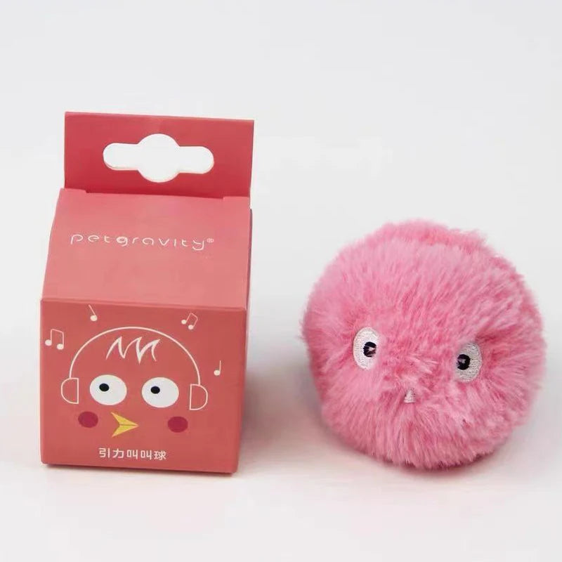 Red smart interactive plush cat toy