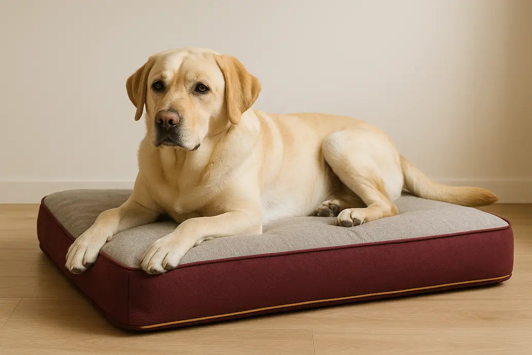 Labrador on orthopaedic bed