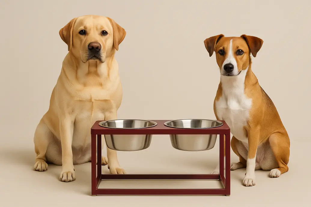 Elevated dog bowls stand