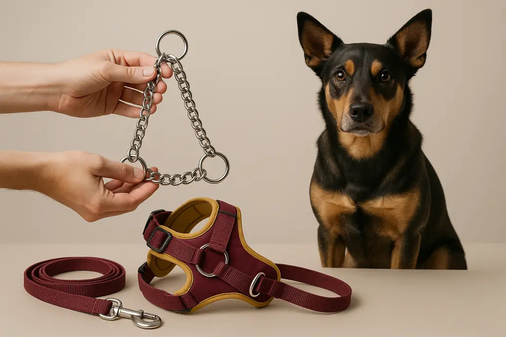 Dog chain collar closeup