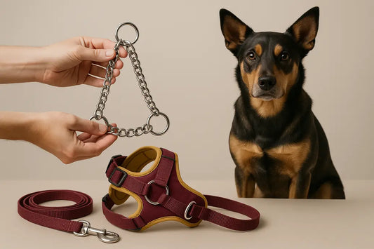 Dog chain collar closeup
