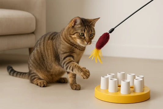 Cat playing with toy
