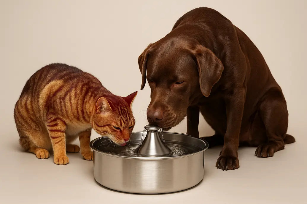 Dog and cat fountain