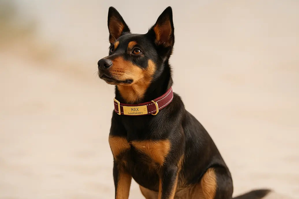 Dog wearing personalised collar