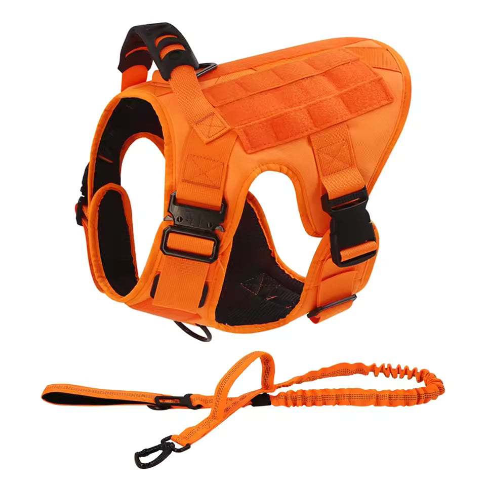 2pcs Tactical K9 Harness and Leash Set for Extra Large Strong Breed Dog