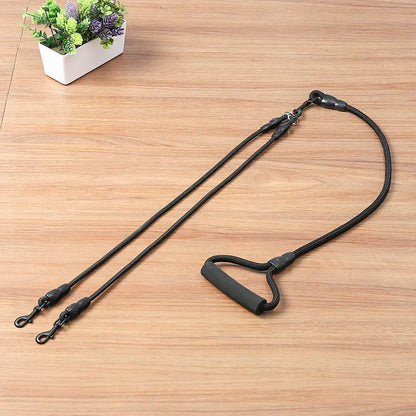 Dog Leash Double Dual Nylon Rope for up to 4 dogs