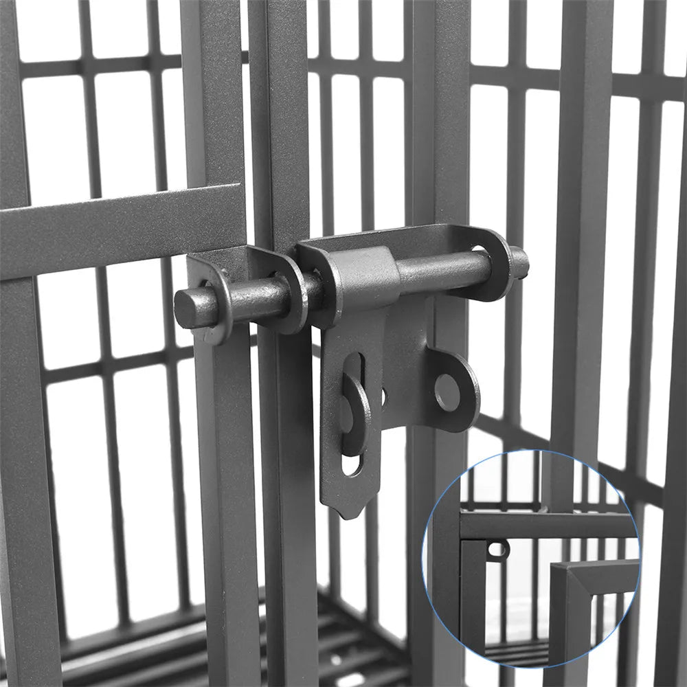 Heavy Duty Dog Cage Metal Pet Dog Crate 3 Doors Locks Design