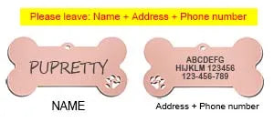 Pet ID Tag Personalized Free Engraved Keychain