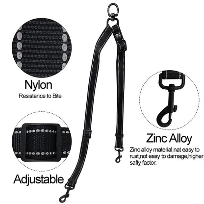 Heavy Duty Nylon  Double Leash Coupler for Large Dog