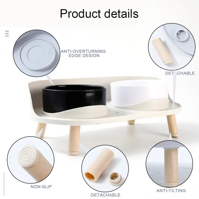 Pet Elevated Double Bowls Feeder