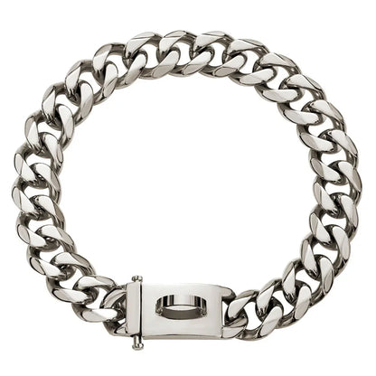 19mm Chain Dog Collar Luxurious Golden and Silvery Cuban Link with Secure Snap Buckle