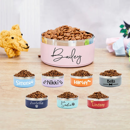 Stainless Steel Personalized Dog Cat Food Water Bowl