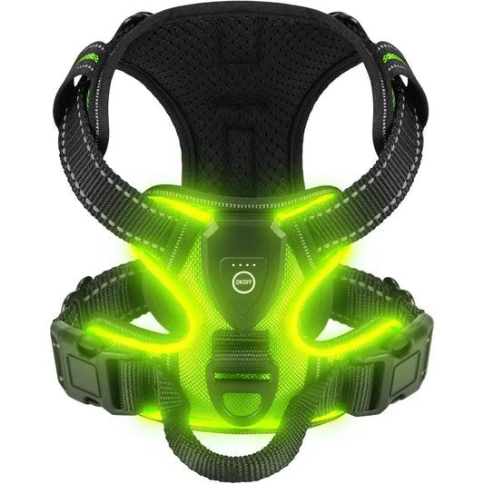Dog Harness with Rechargeable LED Glowing Luminous