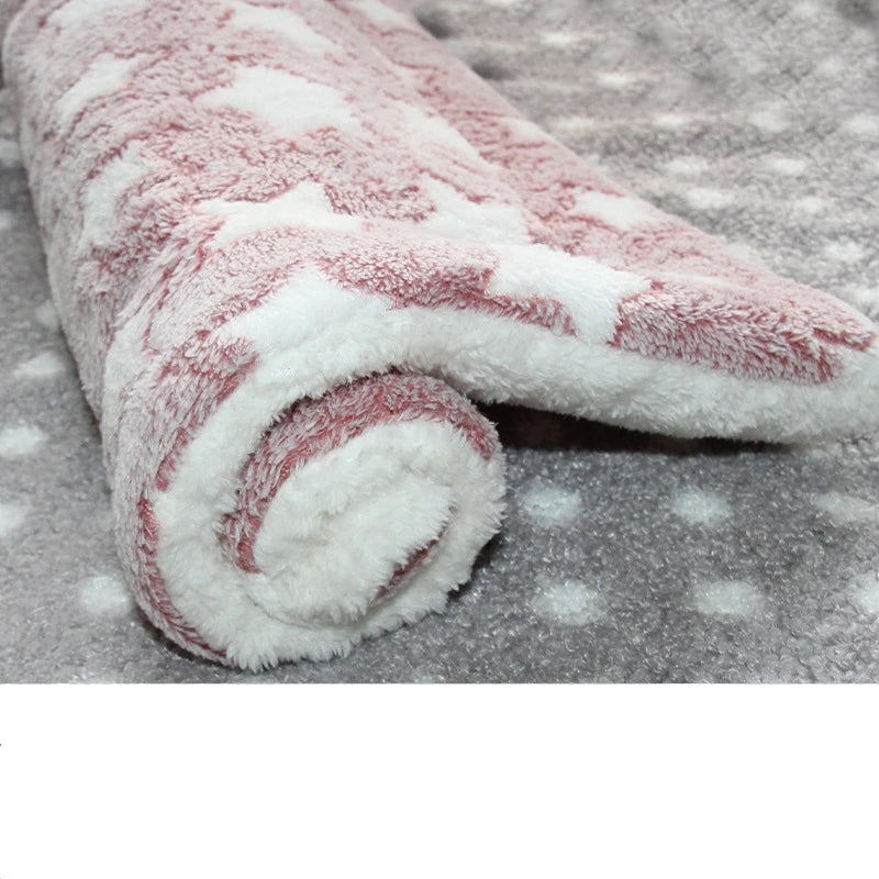 Large Flannel Dog Bed Sleeping Mat: Thickened Rug for Small to Large Pets