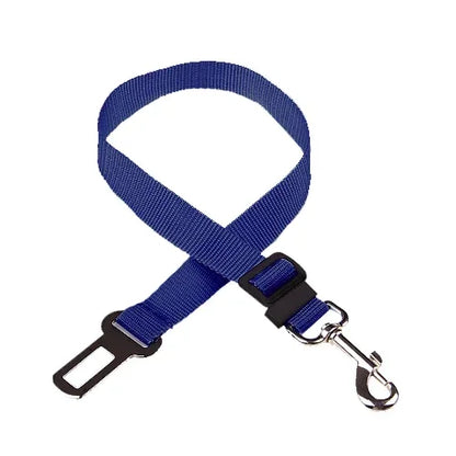 Blue colour dog car seat belt with lead clip 