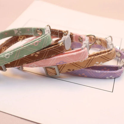 Cute Neck Pet Breakaway Collar with Bell for Puppy and Kitten