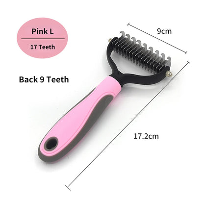 Professional Pet Deshedding Brush Fur Knot Cutter Hair Remover for Dog and Cat