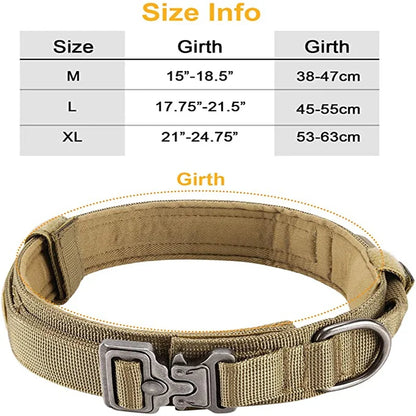 Military-grade dog collars size information
