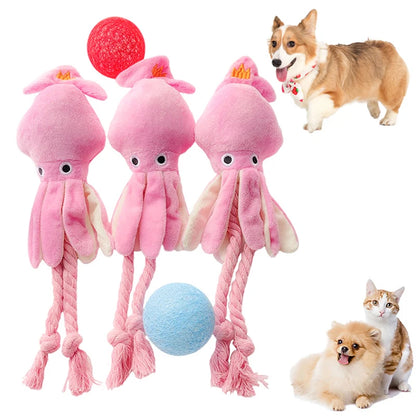 Dog Plush Cotton Rope Squeaky Toy