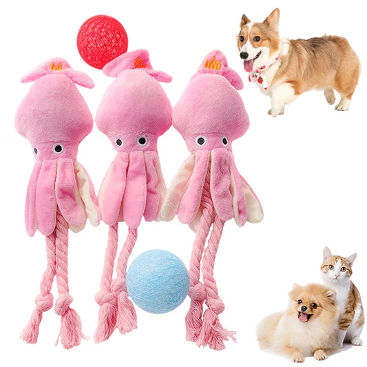 Dog Plush Cotton Rope Squeaky Toy