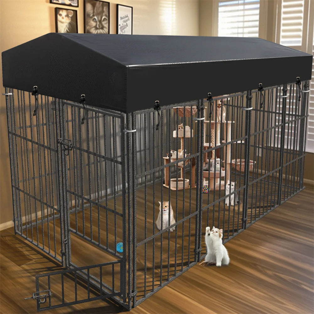 Heavy Duty Large Dog Kennel with Roof Cover