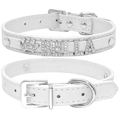 Bling Rhinestone Personalized Collar for Small Dog and Cat