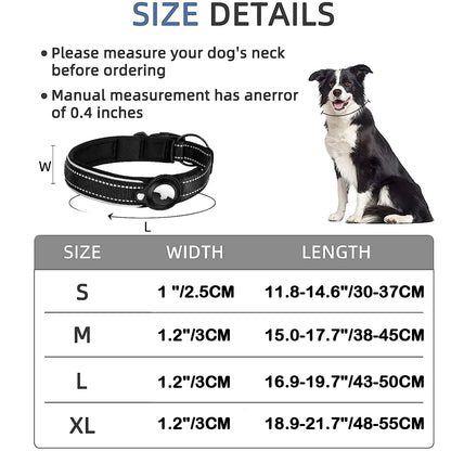 Apple Airtag Pet Dog Collar Anti-Lost Reflective WaterProof