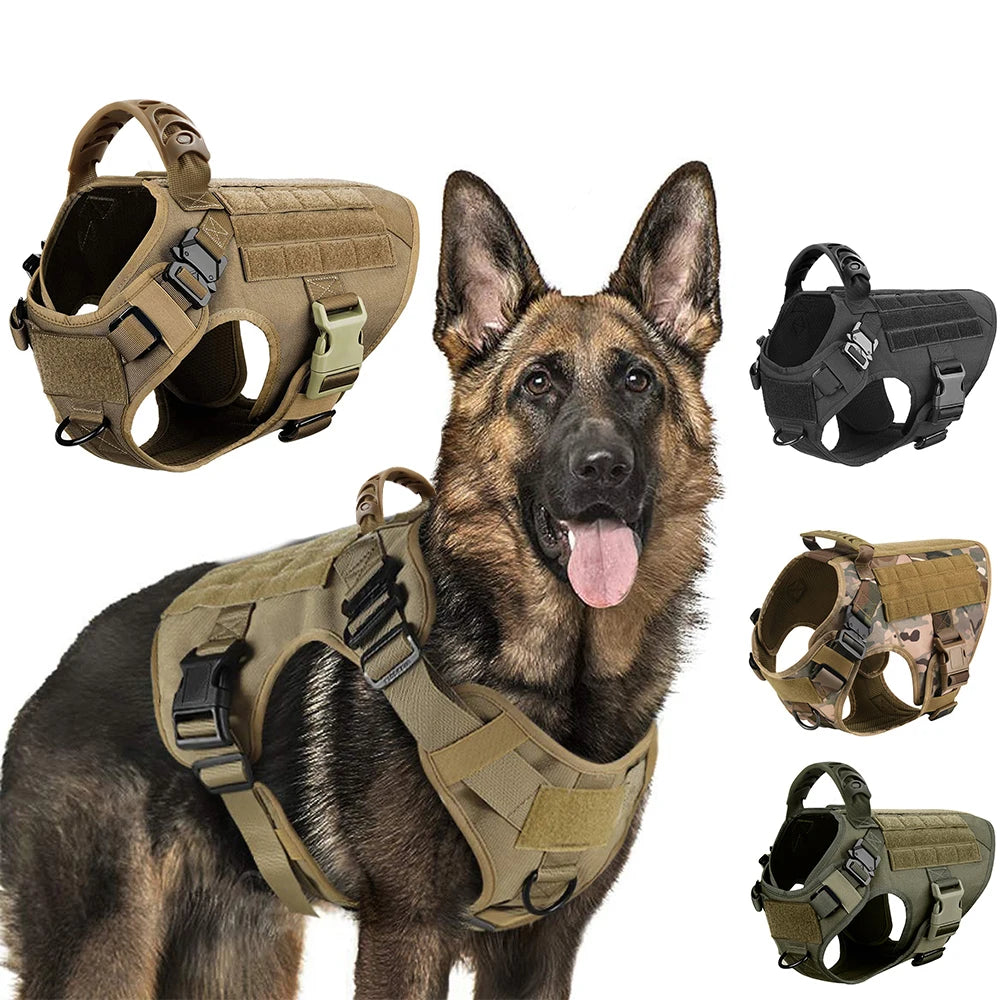Military Large Dog Tactical Harness Training Pet Vest