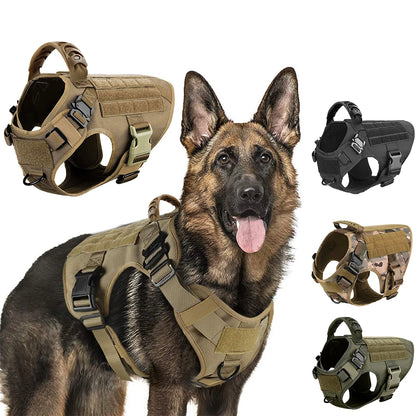 Military Large Dog Tactical Harness Training Pet Vest